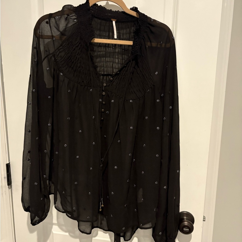 Elegant Black Sheer Women's Top